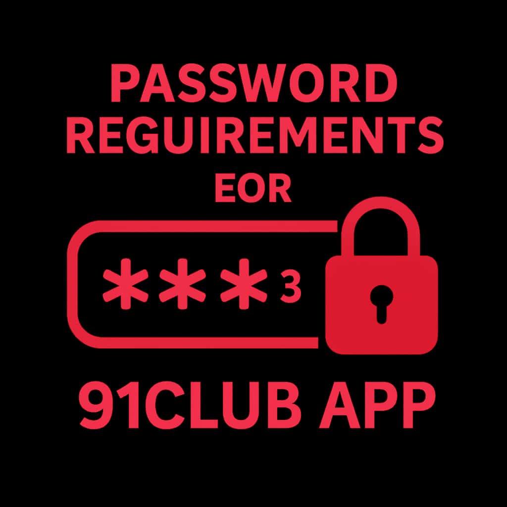 Icon representing password requirements for the 91Club App.