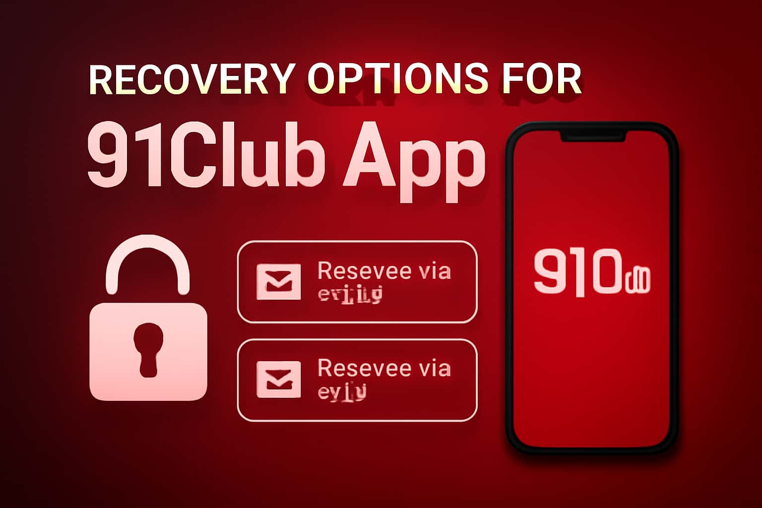 A secure access gateway displaying recovery options for the 91Club App.