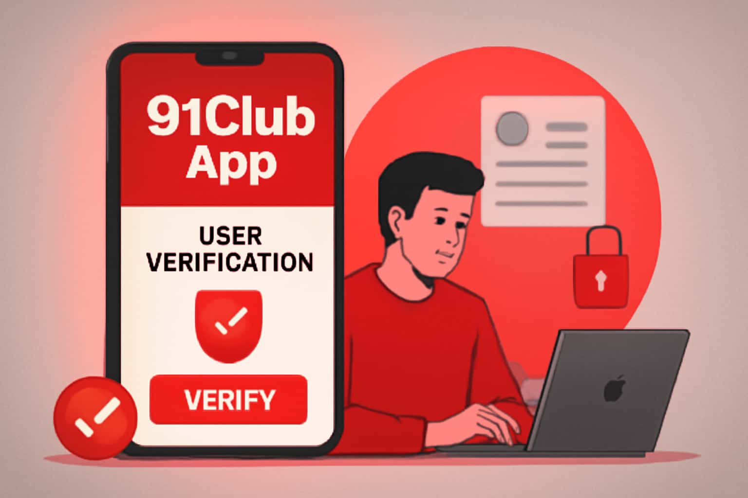 A visual representation of the 91Club App User Verification Process with a focus on security.