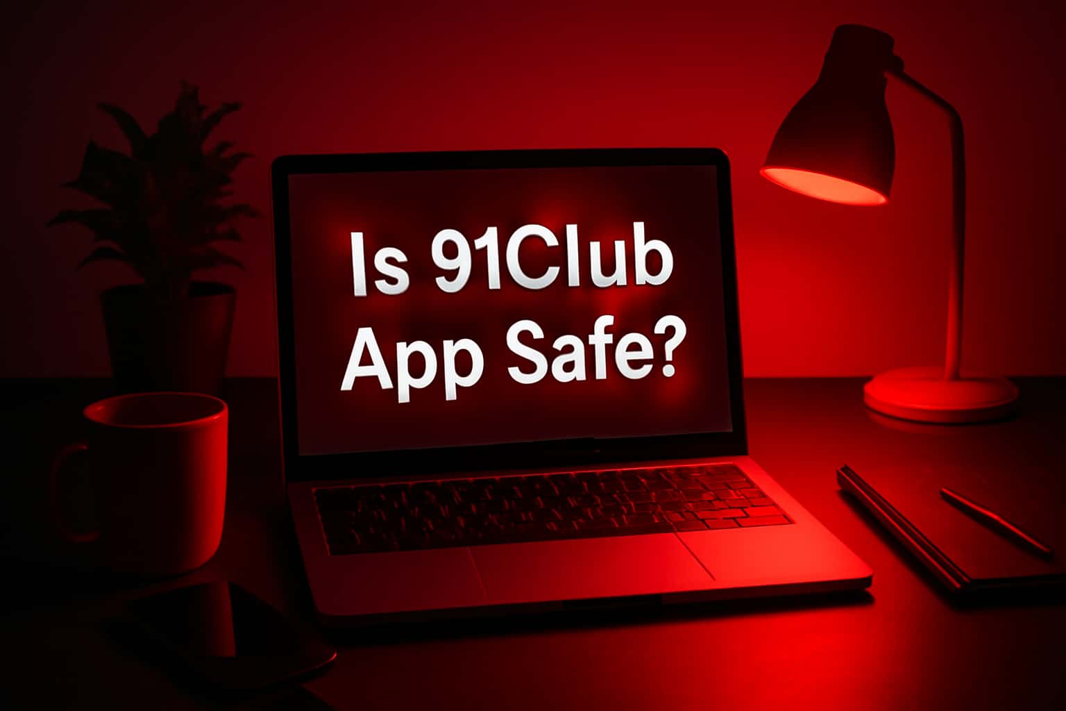A futuristic scene displaying the 91Club App with a focus on security features.